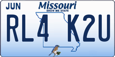 MO license plate RL4K2U