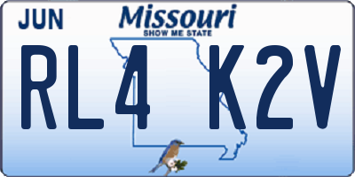 MO license plate RL4K2V