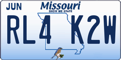 MO license plate RL4K2W