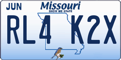MO license plate RL4K2X