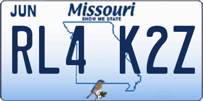 MO license plate RL4K2Z