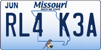 MO license plate RL4K3A