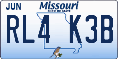 MO license plate RL4K3B