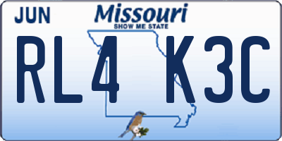 MO license plate RL4K3C