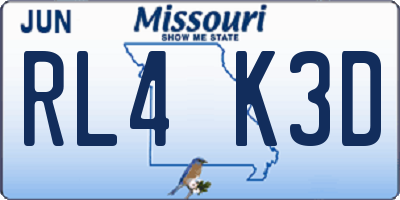 MO license plate RL4K3D