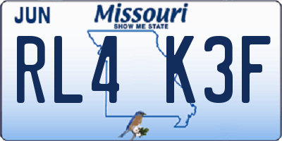 MO license plate RL4K3F