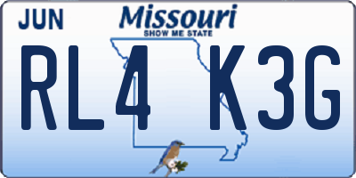 MO license plate RL4K3G
