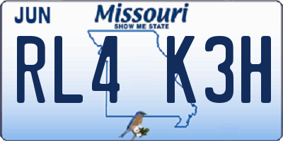 MO license plate RL4K3H