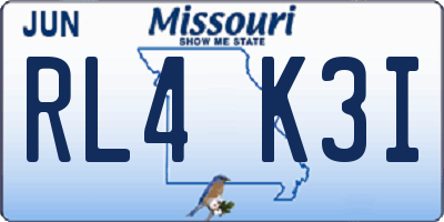 MO license plate RL4K3I
