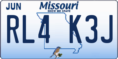 MO license plate RL4K3J