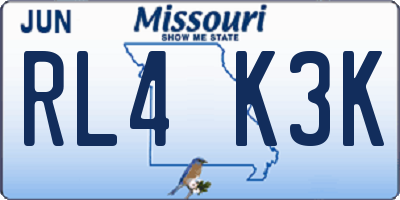 MO license plate RL4K3K
