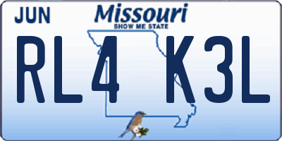 MO license plate RL4K3L