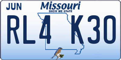 MO license plate RL4K3O