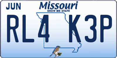 MO license plate RL4K3P