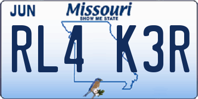 MO license plate RL4K3R