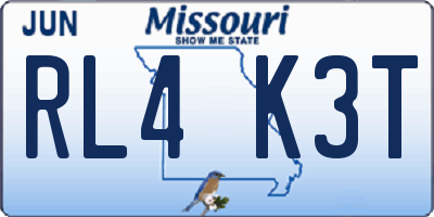 MO license plate RL4K3T
