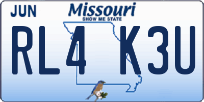 MO license plate RL4K3U