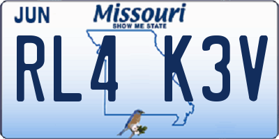MO license plate RL4K3V