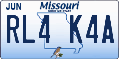 MO license plate RL4K4A