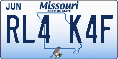 MO license plate RL4K4F