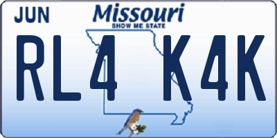 MO license plate RL4K4K