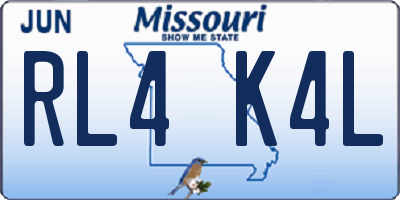 MO license plate RL4K4L