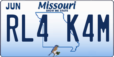 MO license plate RL4K4M