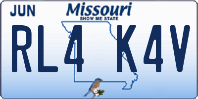 MO license plate RL4K4V