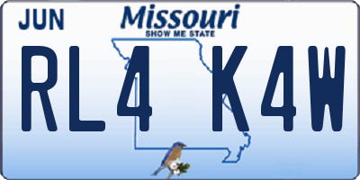 MO license plate RL4K4W