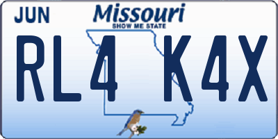 MO license plate RL4K4X