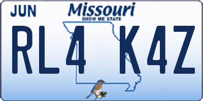 MO license plate RL4K4Z