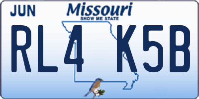 MO license plate RL4K5B