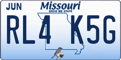 MO license plate RL4K5G