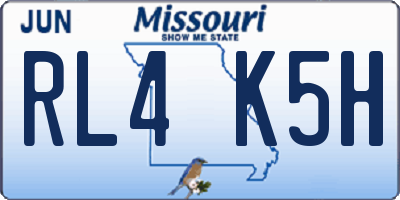 MO license plate RL4K5H