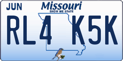 MO license plate RL4K5K