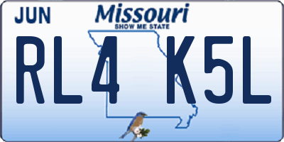 MO license plate RL4K5L