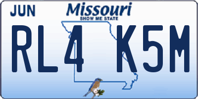 MO license plate RL4K5M