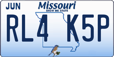 MO license plate RL4K5P