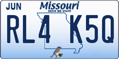 MO license plate RL4K5Q