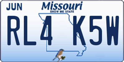 MO license plate RL4K5W