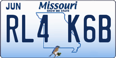 MO license plate RL4K6B