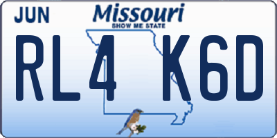 MO license plate RL4K6D