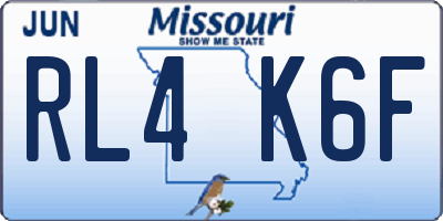 MO license plate RL4K6F