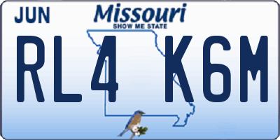 MO license plate RL4K6M