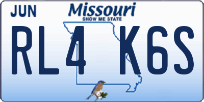 MO license plate RL4K6S