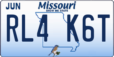 MO license plate RL4K6T