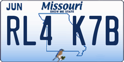 MO license plate RL4K7B