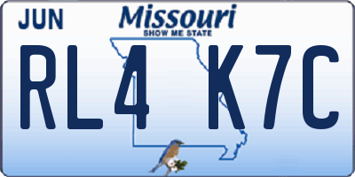 MO license plate RL4K7C
