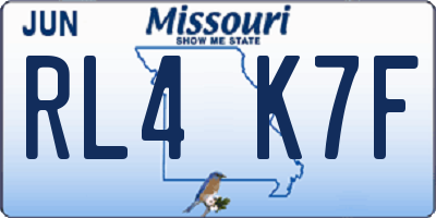 MO license plate RL4K7F