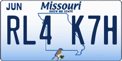 MO license plate RL4K7H